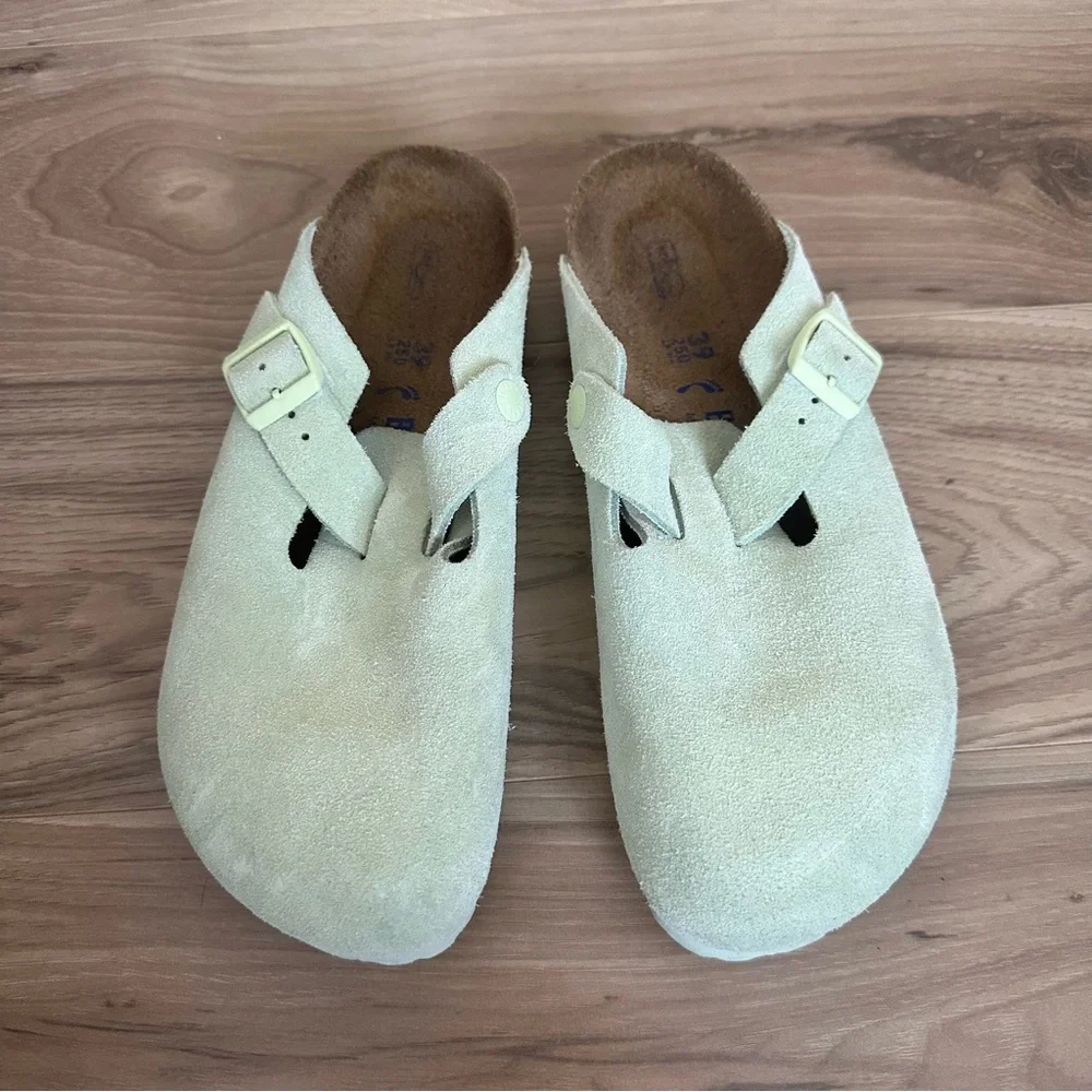 Birkenstock Boston Soft Footbed
Suede Leather - Faded Lime - Picture 1 of 5